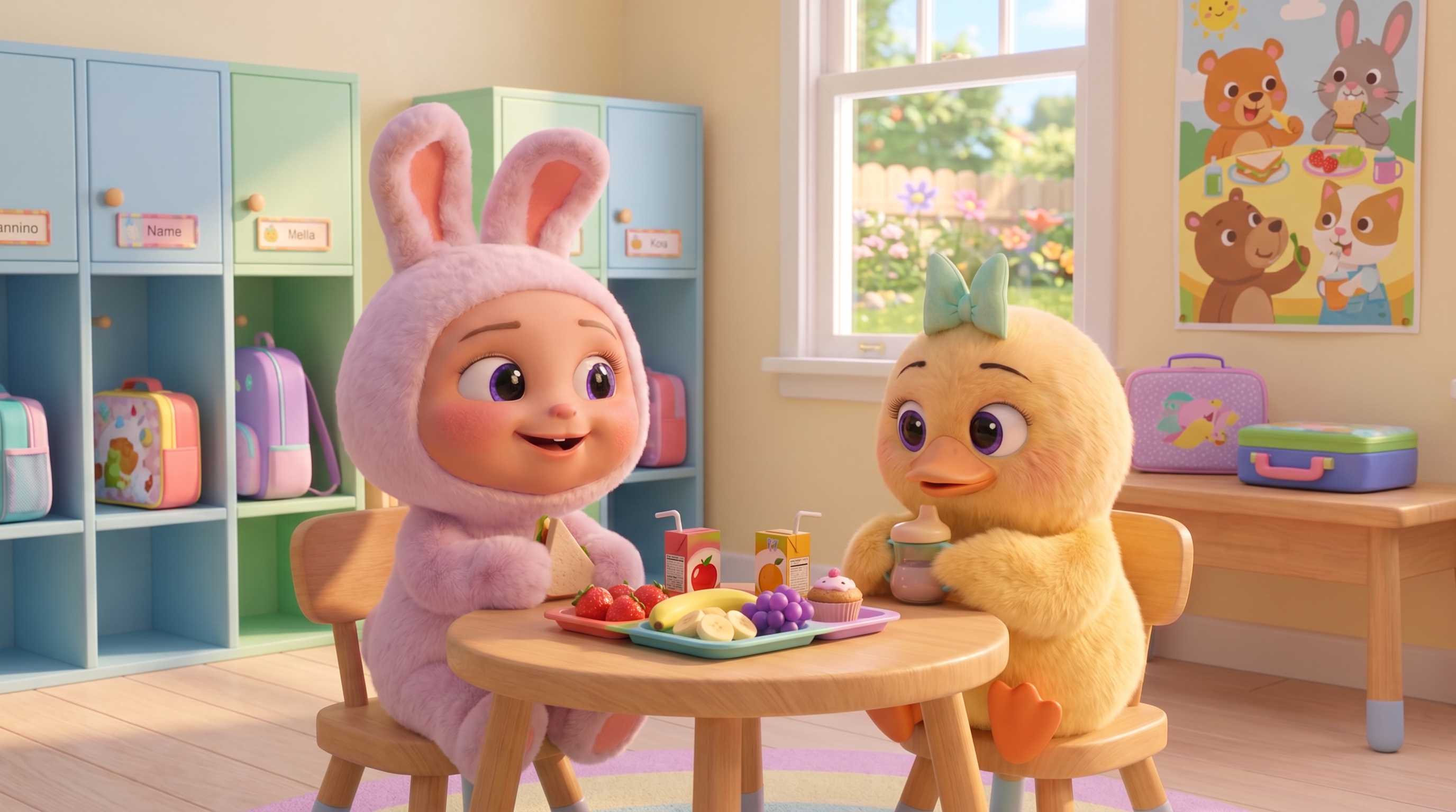 BunBun and KoKo enjoying lunchtime